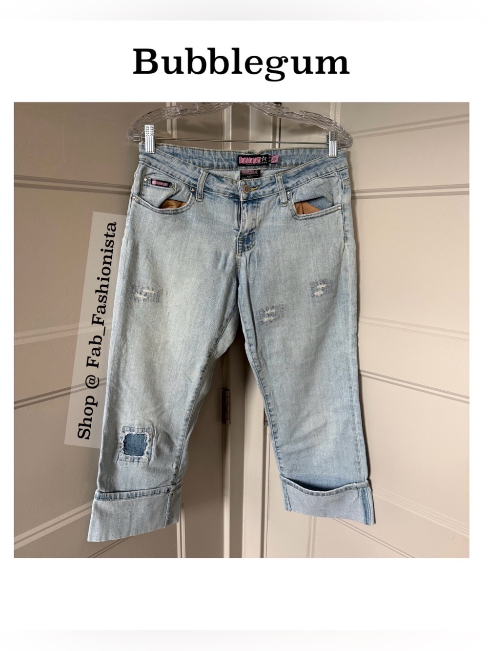 💰 Bubblegum Distressed light wash Jeans